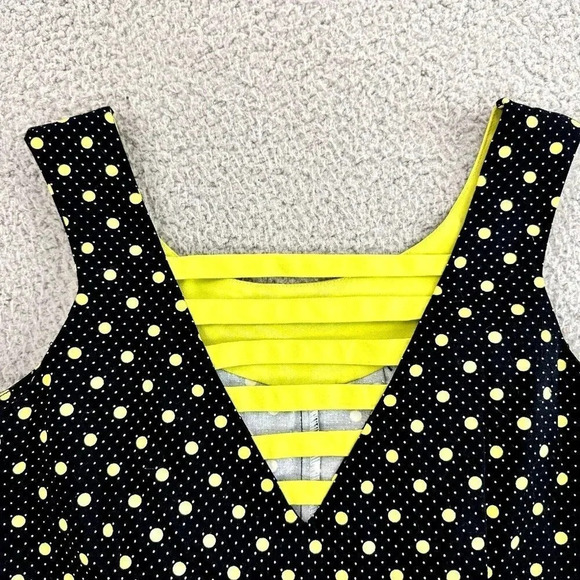 Bettie Page Las Vegas Dress Womens Medium Pin Up Retro Polka Dot Wiggle Pencil - Picture 12 of 16